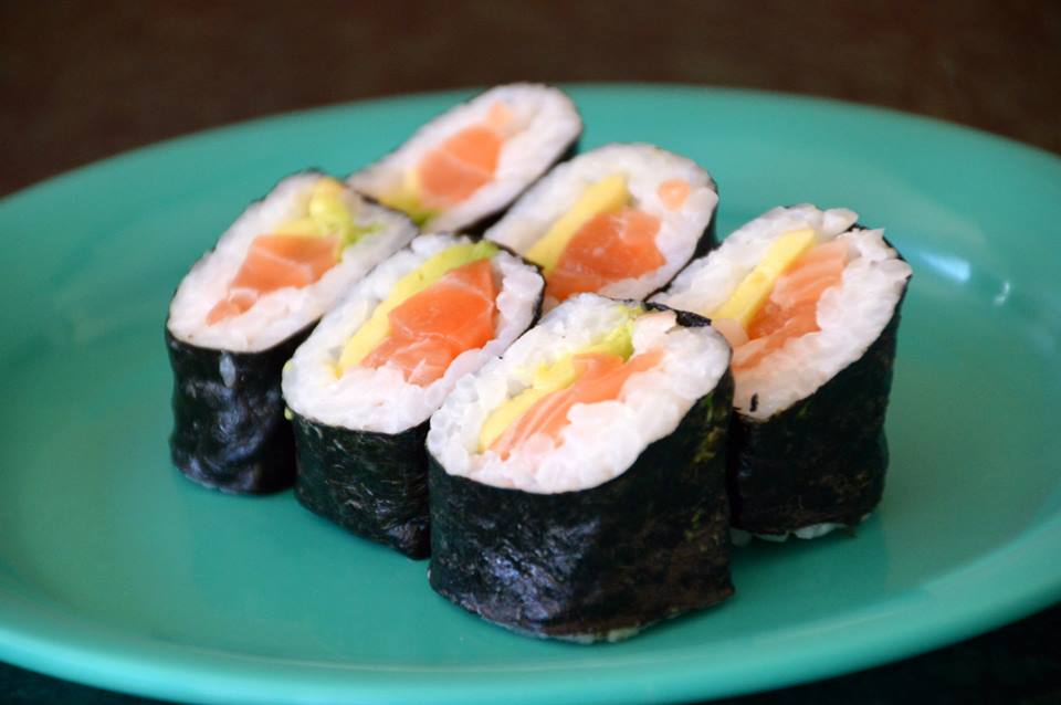 Salmon and Avocado Sushi