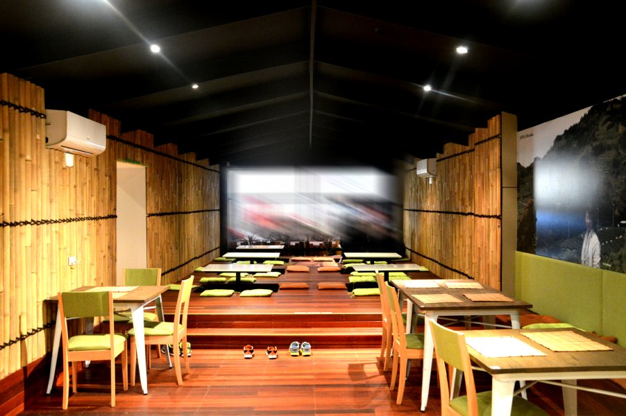 Traditional Japanese seating area