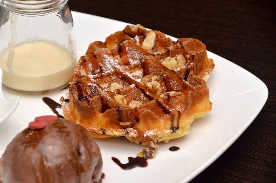 Nuts and Banana Waffle