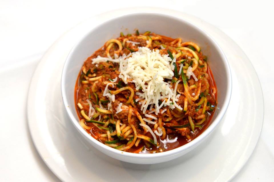 Spaghetti Bolognese with Zucchini Pasta