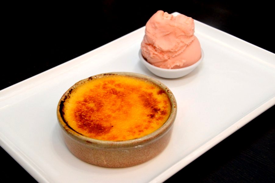 Creme Brulee with Blood Orange Gelato