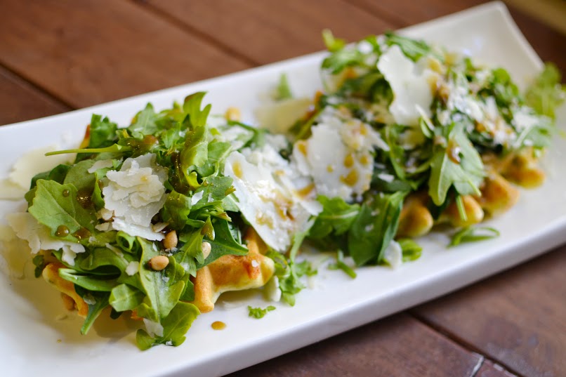 Spinach and Cheddar Savoury Waffle