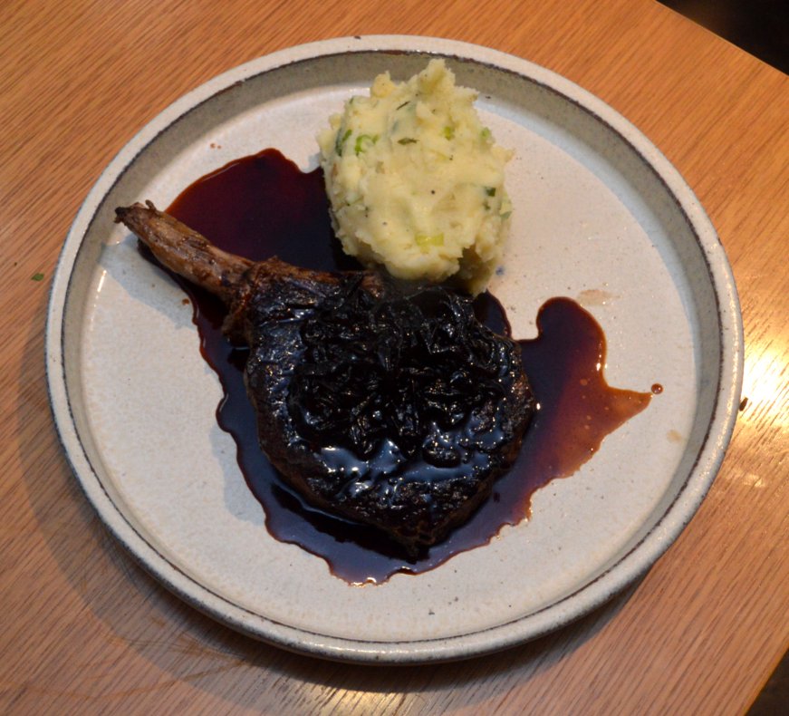 400g Ribeye with Mash and Relish