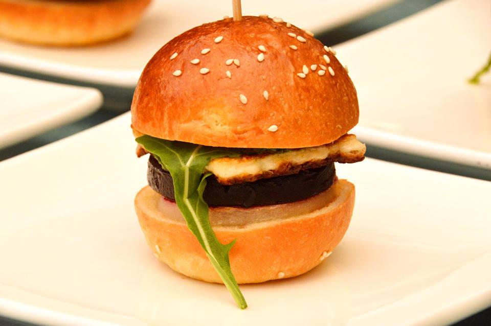 Roast Beetroot, Pear and Haloumi Slider