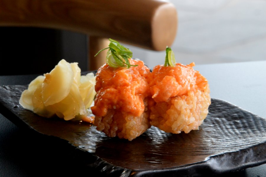 Crispy Rice with Spicy Truffle Salmon