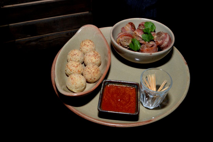 Brazilian Bread and Bacon Wrapped Meatballs