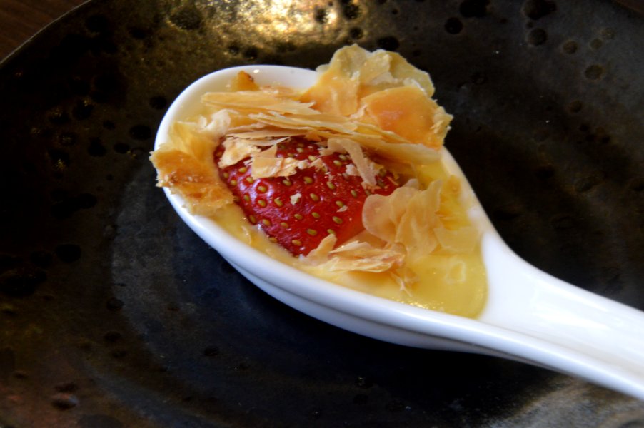 Mascarpone Creme with Homemade Pastry and Strawberry