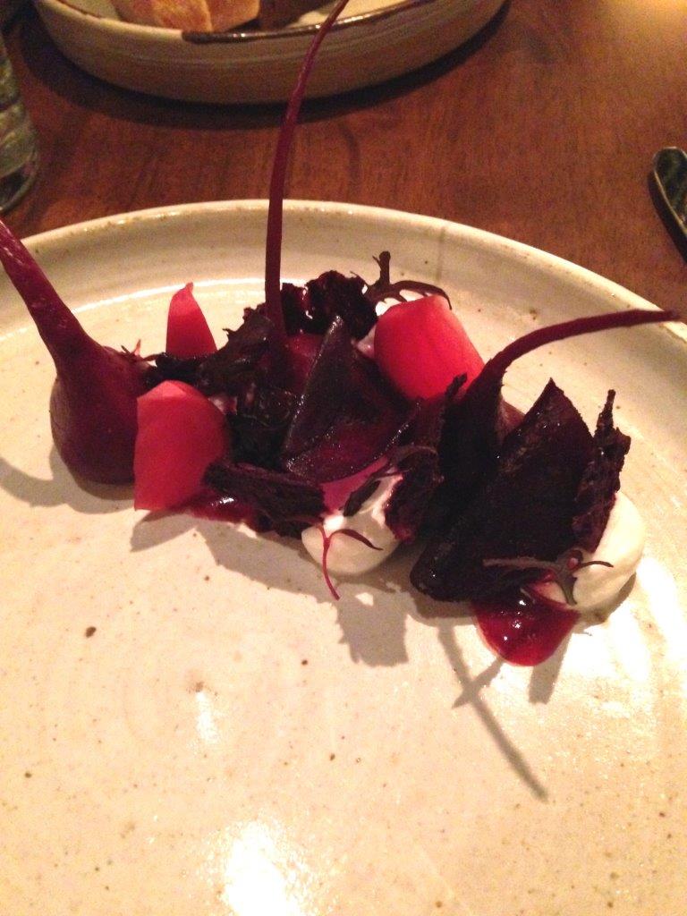Beetroot and Buffalo Curd, Rye and Hibiscus