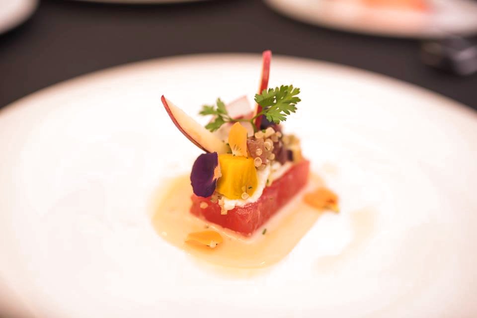 Grandvewe Sheep Milk Chevre Cheese and Organic Quinoa Salad with Yuzu and Miso Dressing